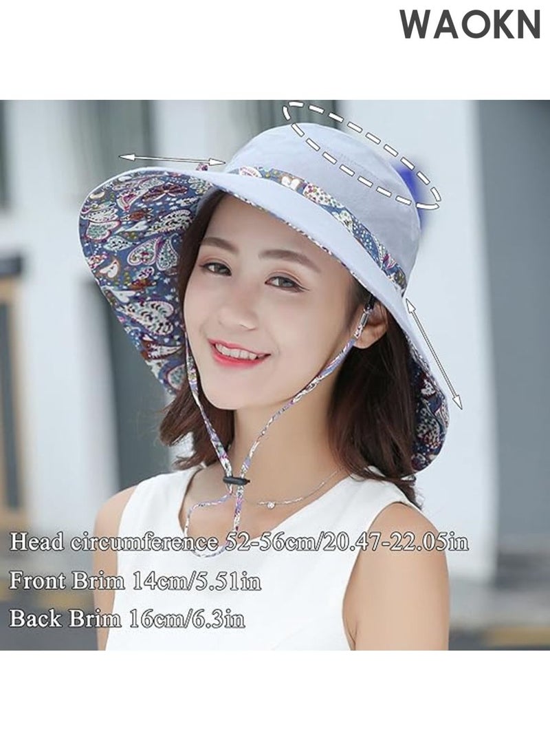 WAOKN Women Sun Hat , UPF50+ Summer Foldable Beach Reversible Hat , Outdoor Wide Brim Cap , Double-sided usable , Fashionable and versatile , suitable for travel , seaside , shopping , camping , unisex ,  grey. - Image 5